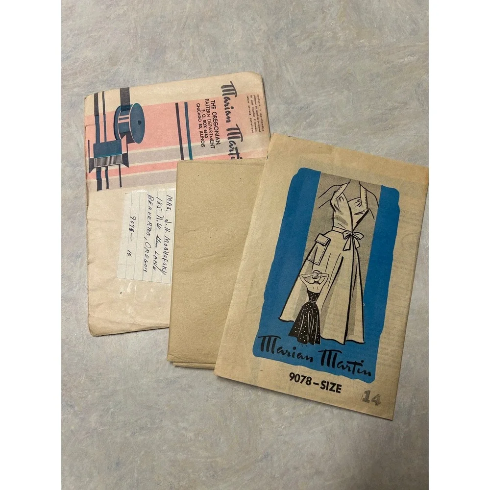 Vintage 1940's-50's Marian Martin Pattern #9078 Halter Wrap Dress Size 14 UNUSED